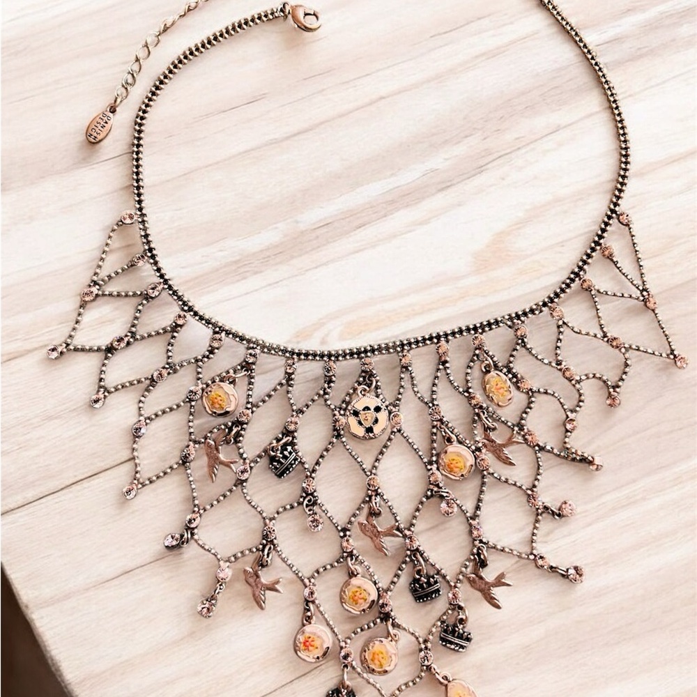 Pilgrim Silver Bib Mesh Necklace
